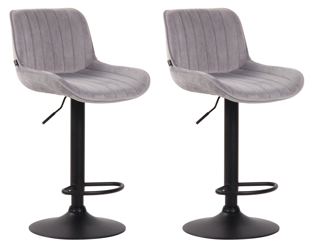 Set di 2 sgabelli da bar Lentini Velvet grigio,nero