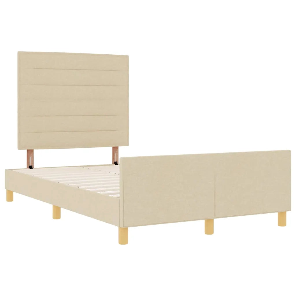 Struttura del letto con testiera Crema 120 x 200 cm Tessuto 3344646