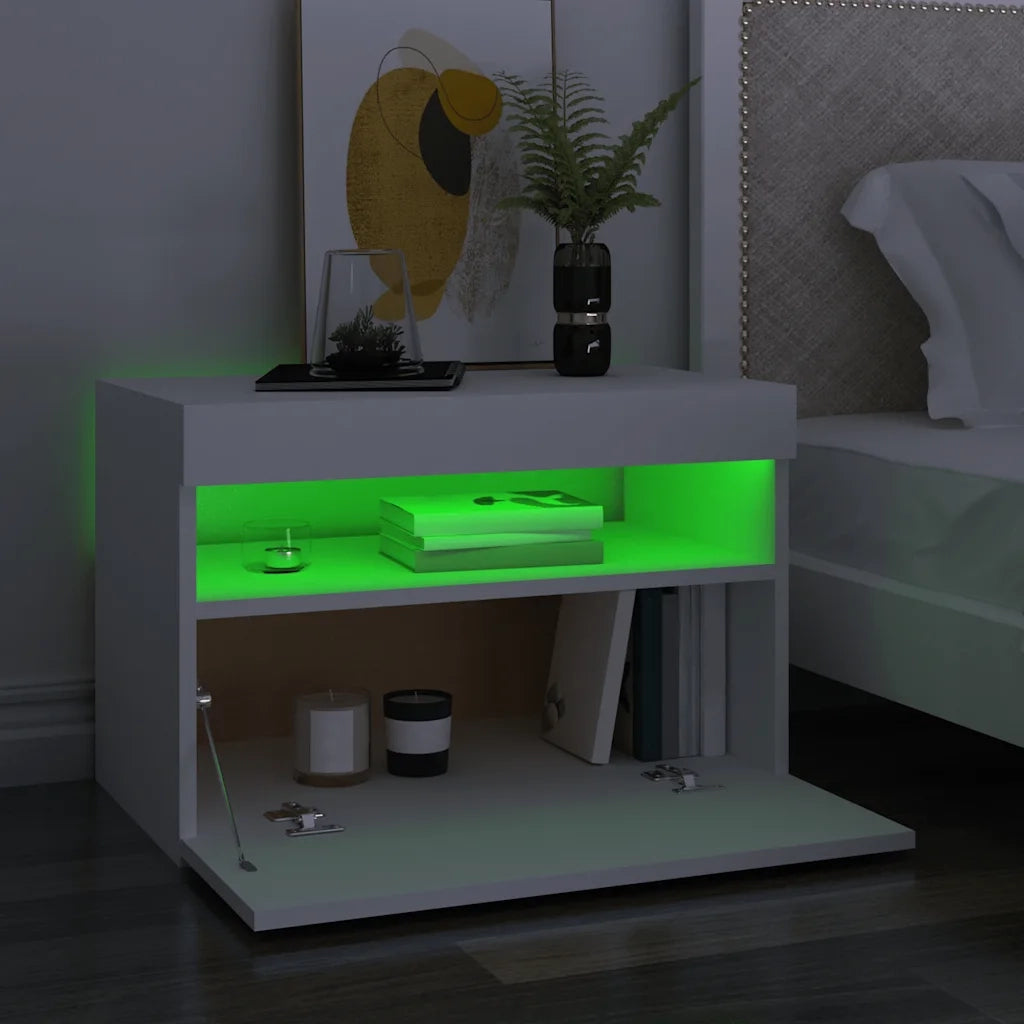 Mobile TV | Armadietto TV | Mobile Porta TV con Luci LED Bianco 60x35x40 cm