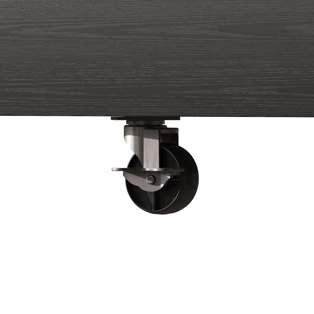 Credenza da cucina con 3 cassetti; ante scorrevoli; prese e USB per cucina in MDF nero