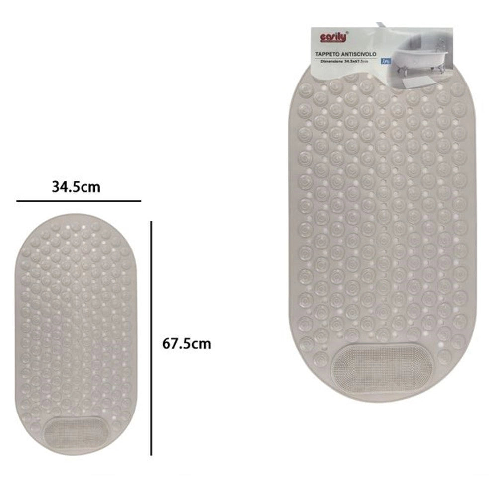 Trade Shop - Tappeto Tappetino Antiscivolo Per Vasca Da Bagno Doccia 34.5 X 67.5 Cm Beige 10790 -