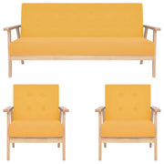 Set di Divani 3 pz in Tessuto Giallo cod mxl 24367