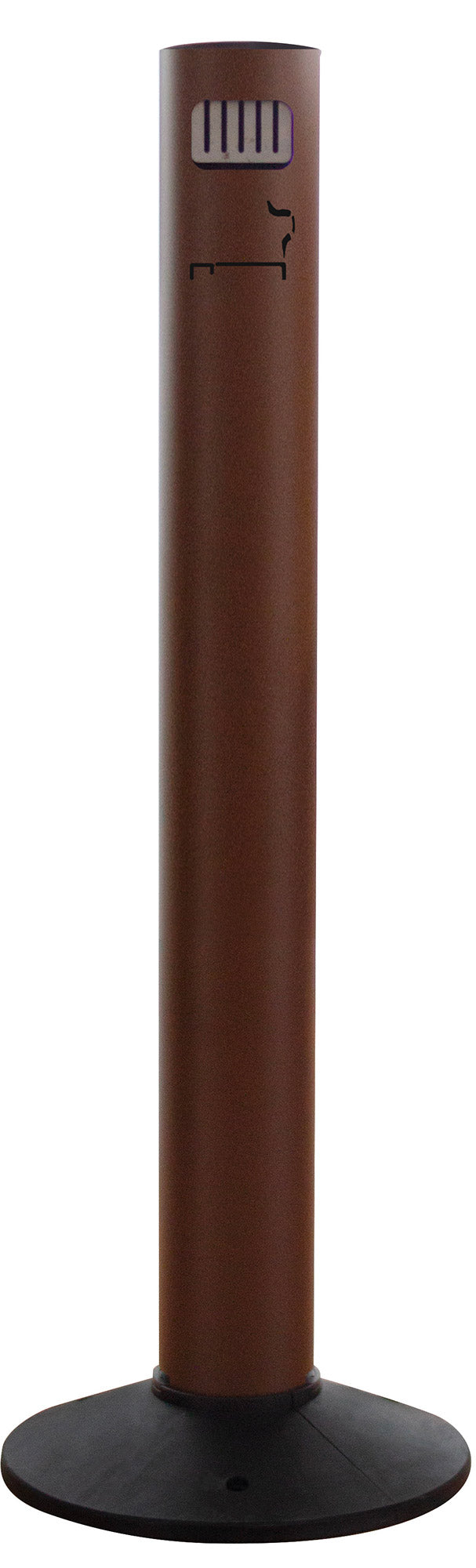 Posacenere a Colonna Ø11,7xh105 cm in Alluminio Verniciato con Contenitore Interno Marrone