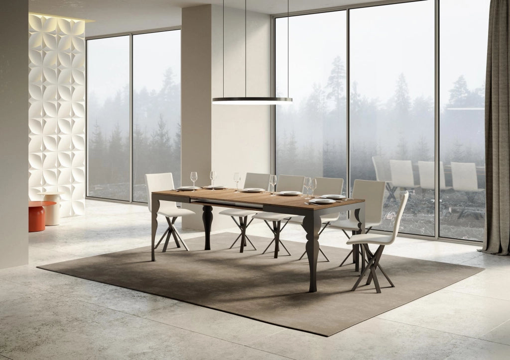 Tavolo allungabile 90x120/380 cm Paxor Evolution Quercia Natura telaio Antracite