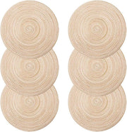 Set di 6 Piastre in PP Tessuto - Lavabile e Resistente al Calore - Antiscivolo - 35 x 35 cm - Ivoia