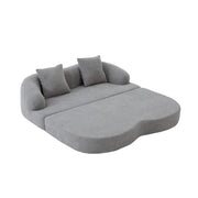 Divano letto 2 posti - convertibile con schienale doppio - in chenille grigio chiaro