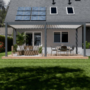 Pergola bioclimatica motorizzata OmbrÃ©a ELMO autoportante 4x6M - Antracite/bianco