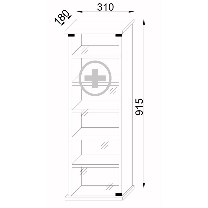 Armadietto Medicinali  SalusBox XXL dim 31x18 h 92 cm