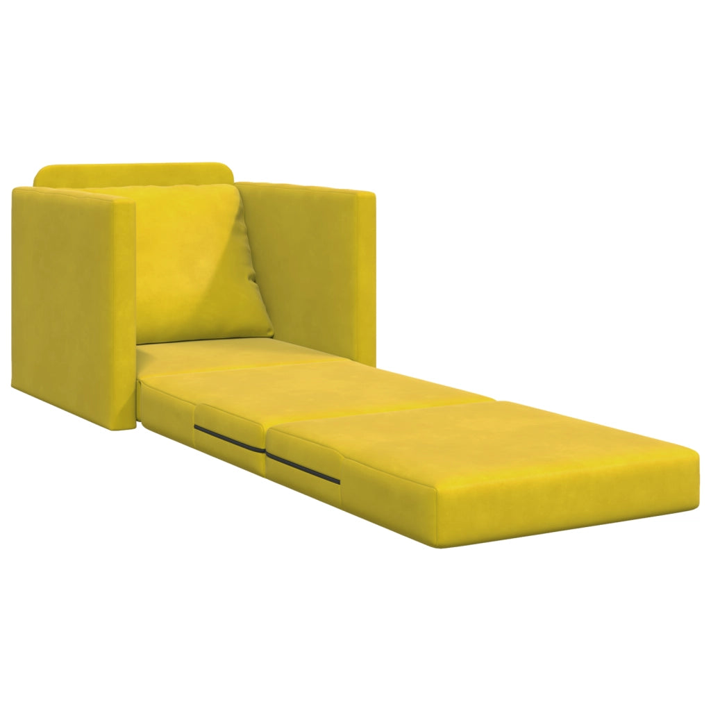 Sofa letto 2-in-1 Giallo scuro 74x77x81 cm in velluto