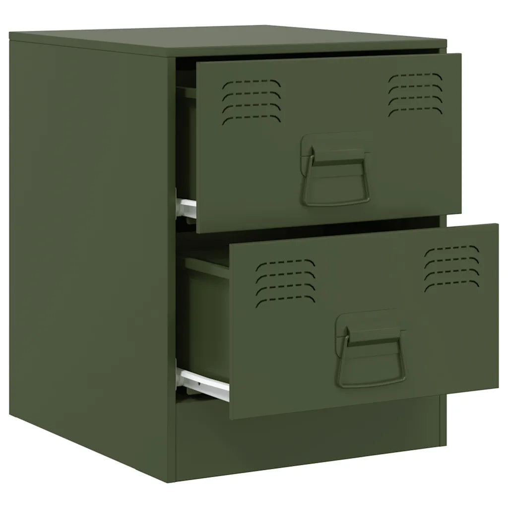 Comodini 2 pz Verde34,5x39x44 cm in Acciaio 841628