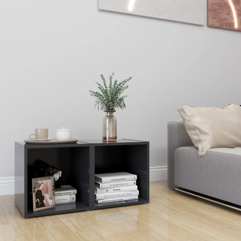 Mobili Porta TV 2 pz Grigi 37x35x37 cm in Legno Multistrato 805505