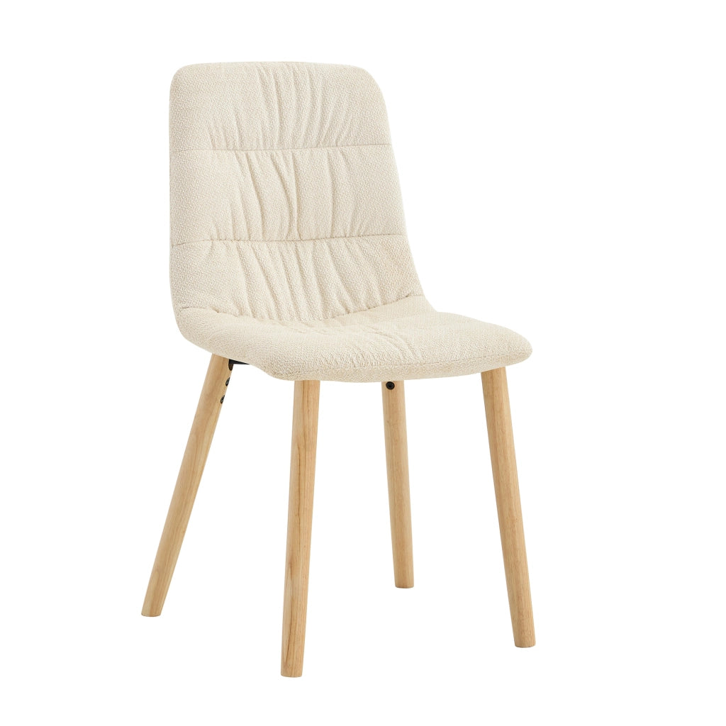 Sedia da pranzo set da 2. schienale ergonomico; in tessuto bianco e legno massello; 88 cm