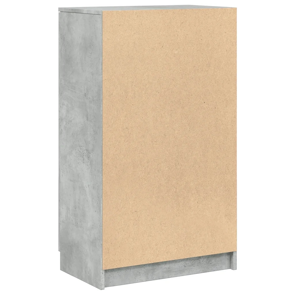 Scarpiera Grigio Cemento 59x35x100 cm in Legno Multistrato