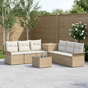Set di divani 8 pz Beige e Bianco Crema 3448014