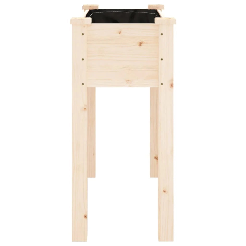 Fioriera rialzata per piante fiori e terrazze con rivestimento 71 x 37 x 76 cm legno massello di abete marrone 02_0038141