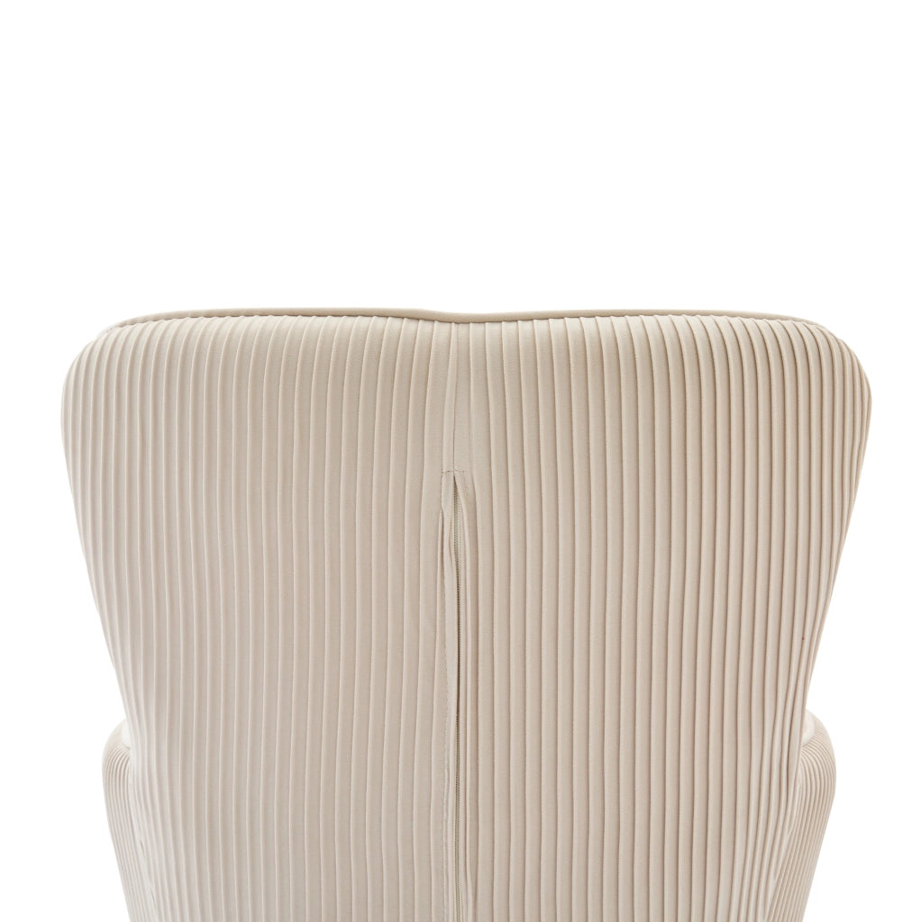 Set 2 sedie da pranzo in velluto beige e oro con braccioli; schienale trapuntato e piedi regolabili