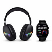 Trade Shop - Set Cuffie Wireless Bluetooth Over-ear + Smartwatch Con 3 Cinturini Intercambiabili Ew1 -