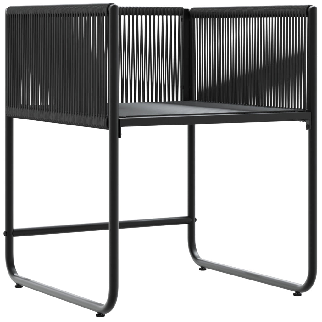 Sedi da Giardino con Cuscini 4 pcs Nero Rattan Polimerico