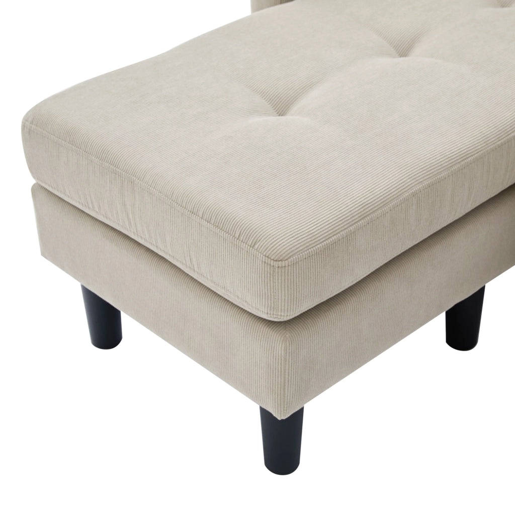 Divano angolare con chaise longue 166x118x77 cm; modulare; in corda; marrone grigio