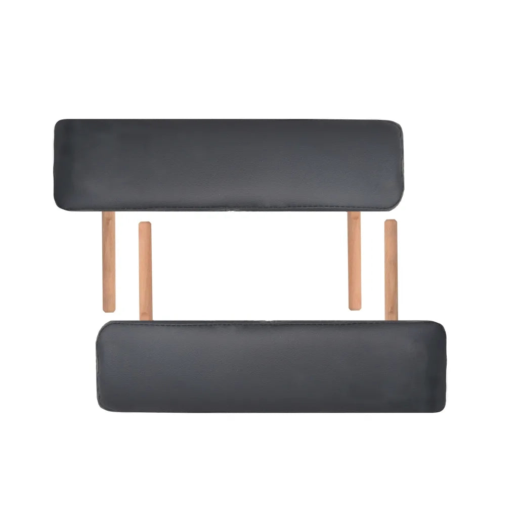 Lettino da Massaggio 2 Zone Pieghevole Spessore 10 cm Nero 110151