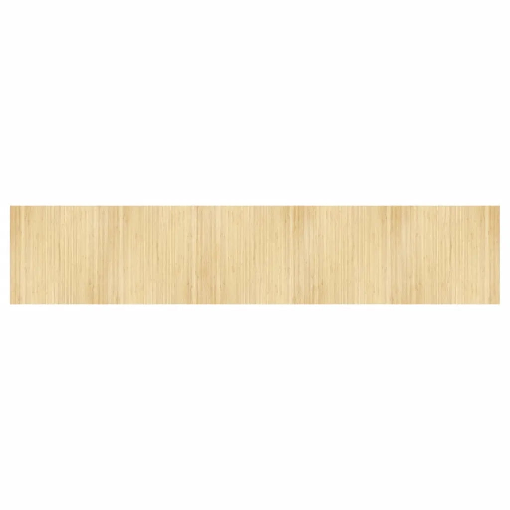 Tappeto Rettangolare Natura Chiaro 100x500 cm in Bambù 376825