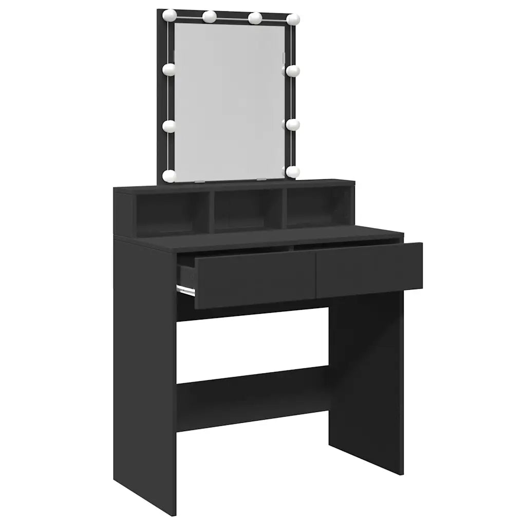 Toeletta con LED Nera 80x41x144,5 cm
