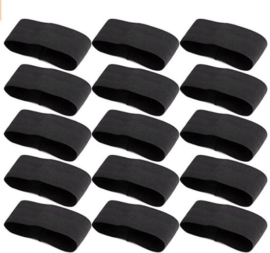 15 x Cinturini elastici Cinturini neri a forma di cintura da capitano Rispetto Uitvaart Rouw Basketbal Uitvaart Rouwarmbanden