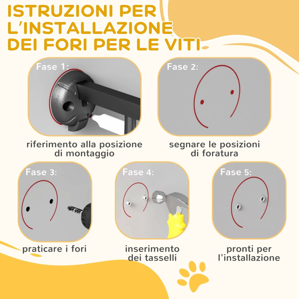 Cancelletto per Cani a 3 Pannelli ¨C Xylo ¨C Bianco 206x90cm