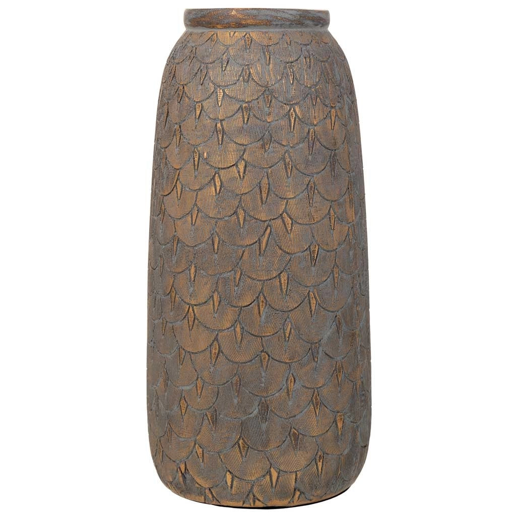 Vaso polirresina marrone 15x15x31h cm