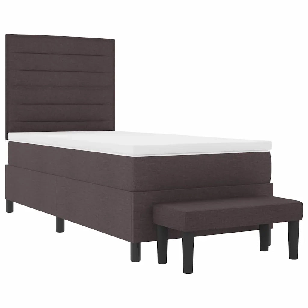 Letto a molle con testiera Marrone Scuro 90 x 200 cm Tessuto 3343963