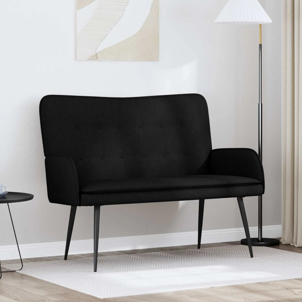Divano a 2 Posti Nero 115 x 61 x 87 cm Tessuto
