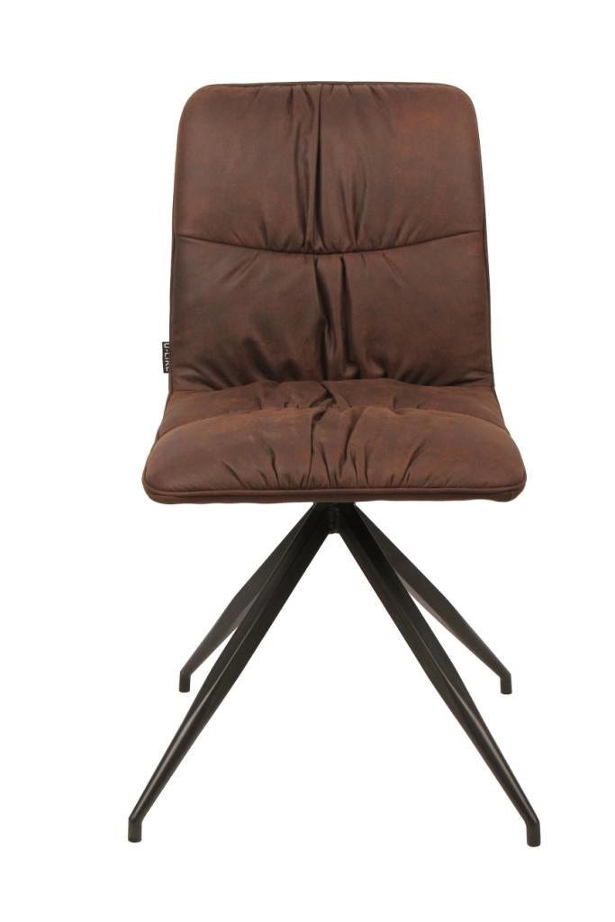 Sedia in tessuto microfibra effetto velluto marrone  43x38xh. 86.5 cm 2 pz