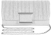 Clutch per donna con decorazione glitter in argento, tasca elegante e schiena a forma di cappuccio, tasca per catena, piccola borsa da sposa per feste e matrimoni.