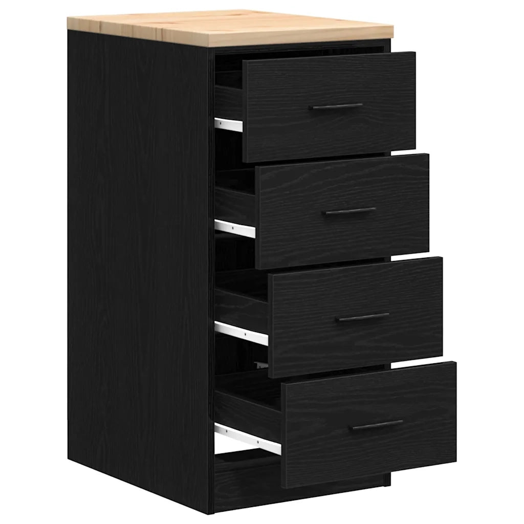 vidaXL Armadietto da Garage Nero 40x51x85 cm in Legno Massello di Pino