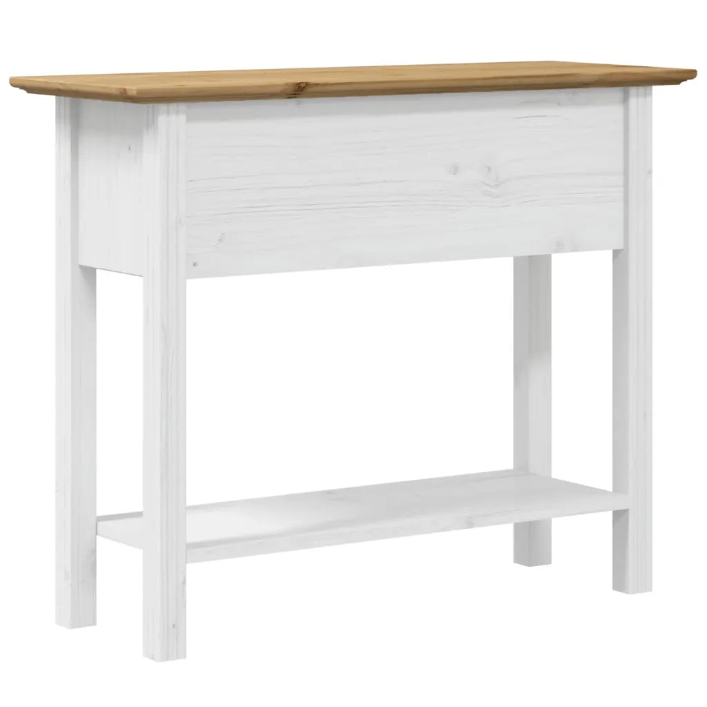 Tavolo Consolle BODO 91x35x74 cm Legno Massello Pino Marrone 355072