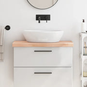 Piano Bagno 80x40x(2-6) cm in Legno Massello Non Trattato