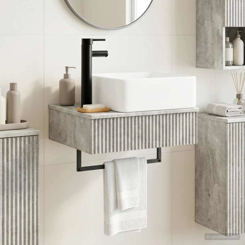 Lavabo da Parete Grigio Cemento 53 x 35 x 39 cm 890211