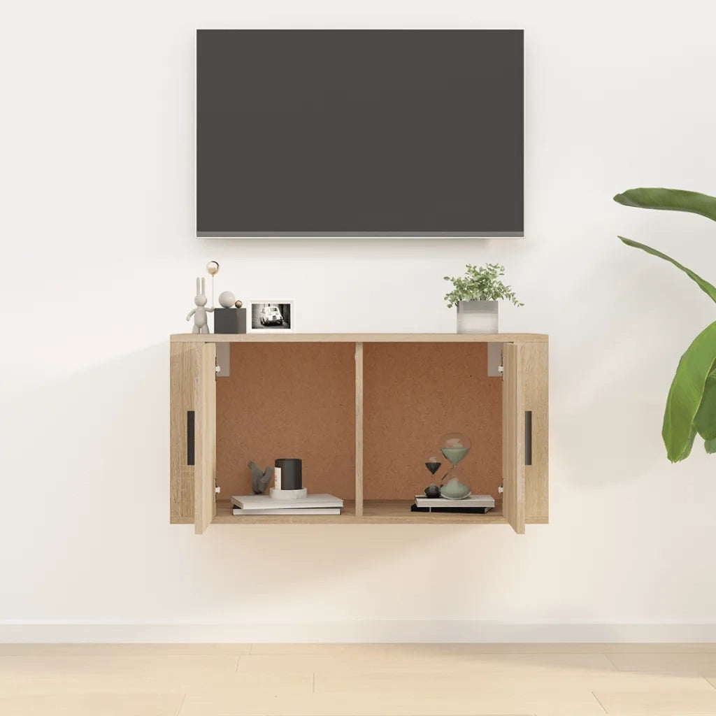 Mobile TV a Parete | Armadietto TV | Mobile Porta TV rovere sonoma 80x34,5x40 cm