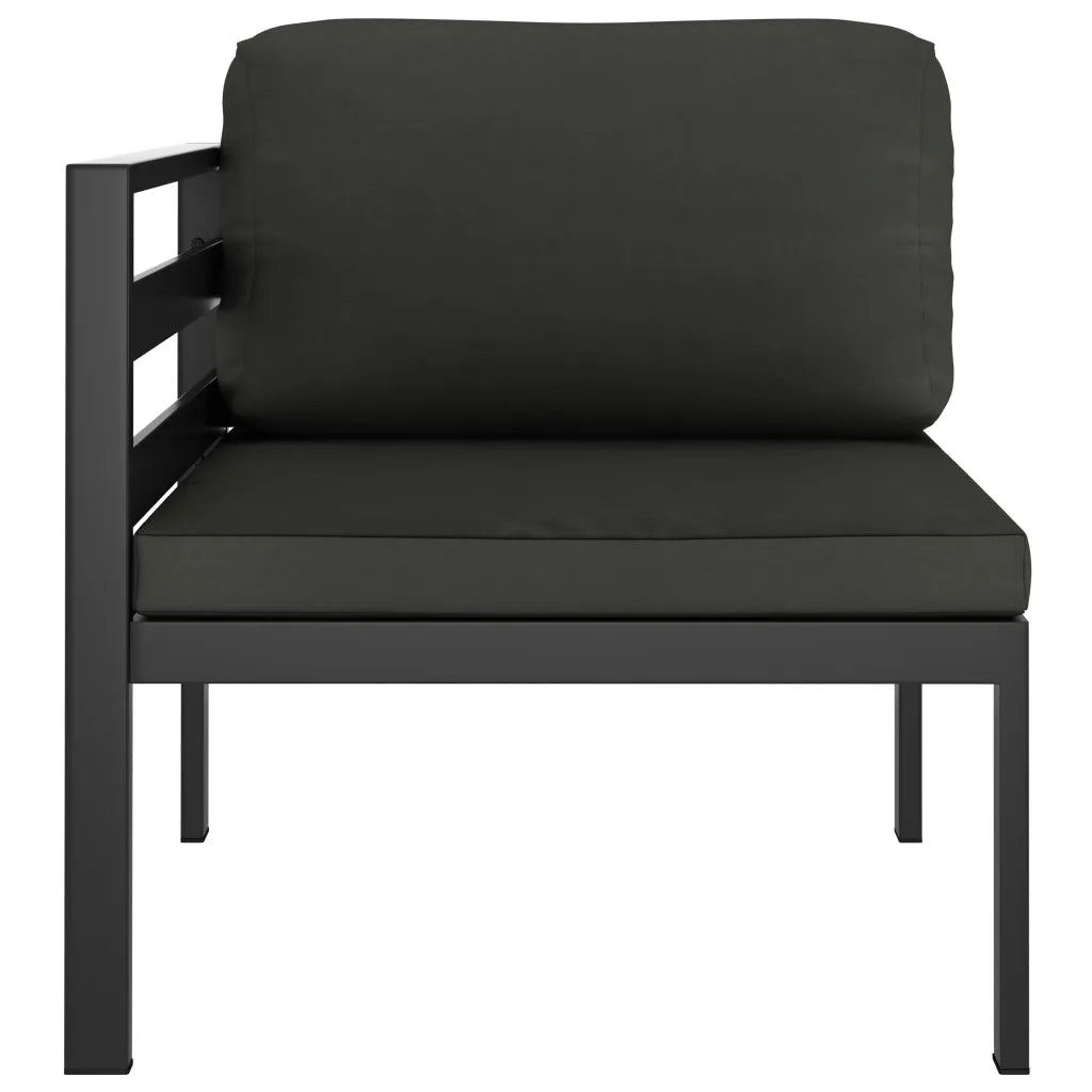 Set Divani da Giardino 8 pz con Cuscini in Alluminio Antracite 3107829
