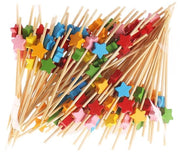 Puntatori Cocktail 100 pezzi - Puntatori in legno - Forma stella - Riciclabili - Puntatori per festa - Materiale sicuro