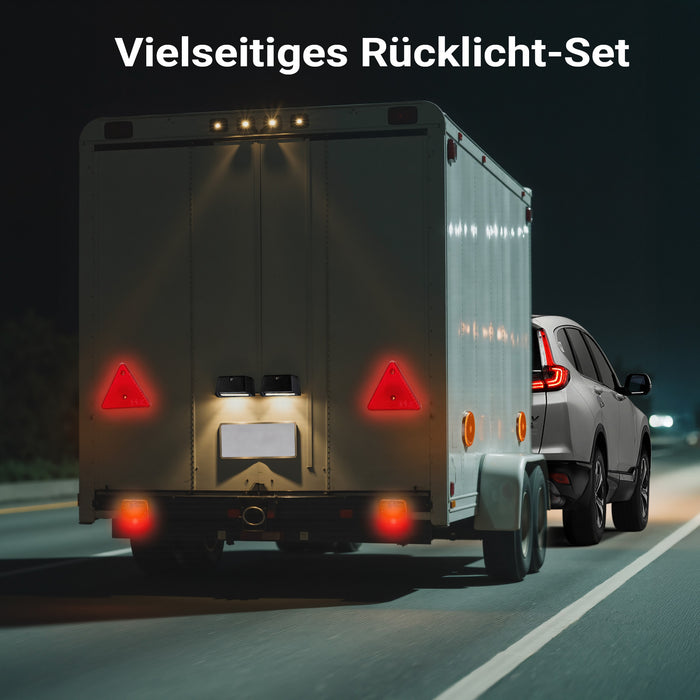 Set di luci posteriori per rimorchio 12 pezzi Spina 13 poli Cavo da 5 m Marchio di omologazione E