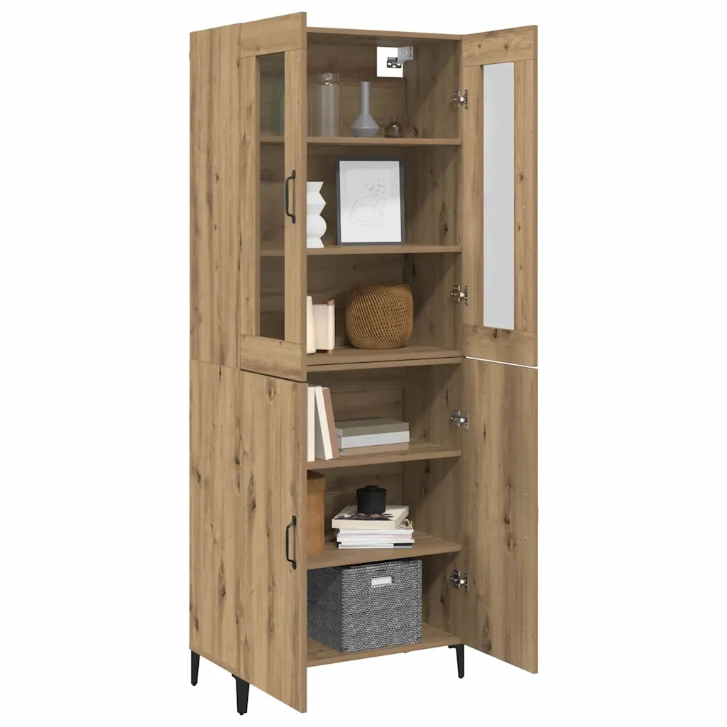 Credenza 2 pcs Rovere artigianale Legno multistrato