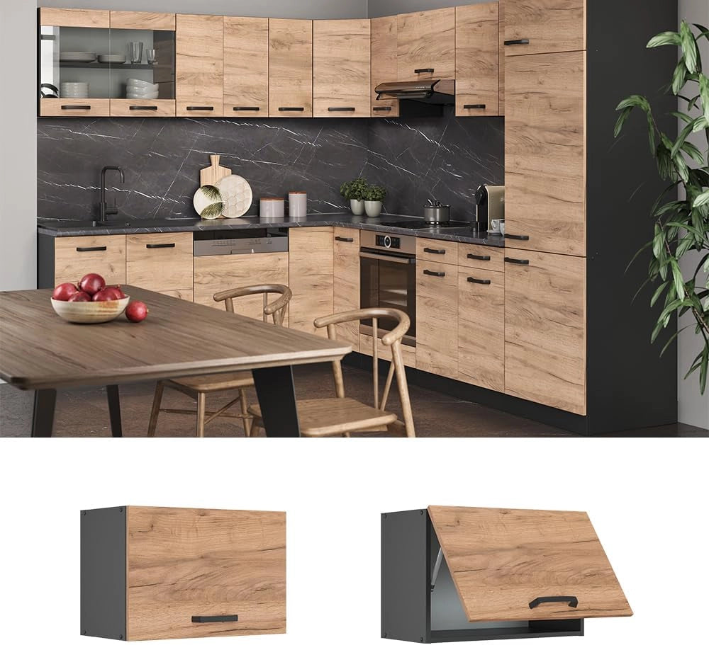 Pensile da cucina R-Line, Quercia dorata, 60 cm Piatto, per la libera combinazione all'interno di sistemi cucina modulari