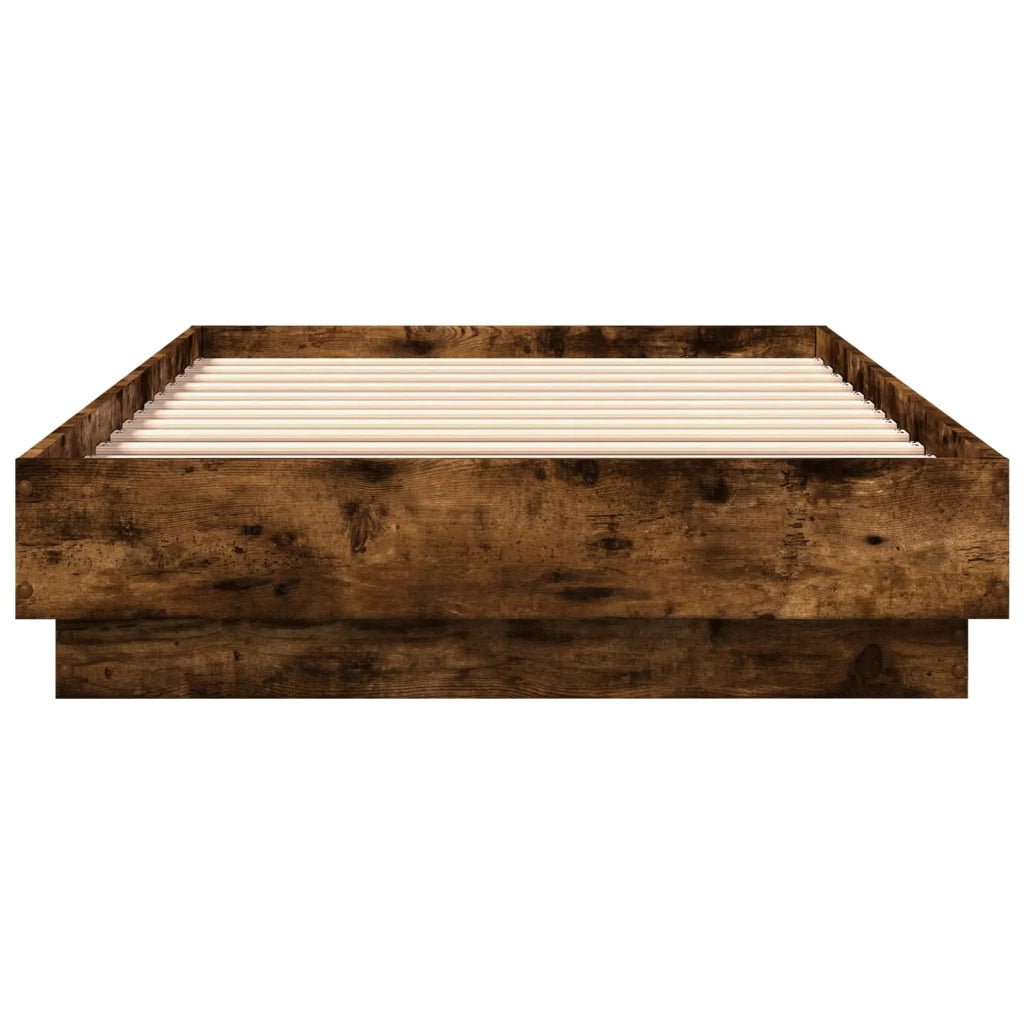 Letto con LED Rovere Fumo 80 x 200 cm Legno ingegnerizzato 8009005