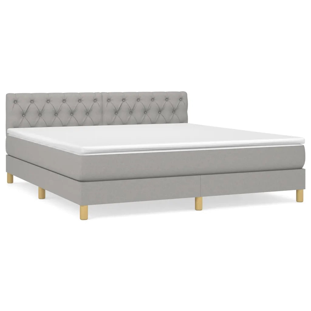 Giroletto a Molle con Materasso Grigio Chiaro160x200 cm Tessuto 3140865