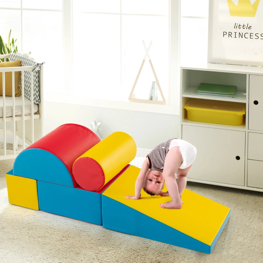 Set di gioco da arrampicata per bambini da 5 pezzi, Strutture di gioco in schiuma impermeabili Colorato 2-Giocattoli educativi