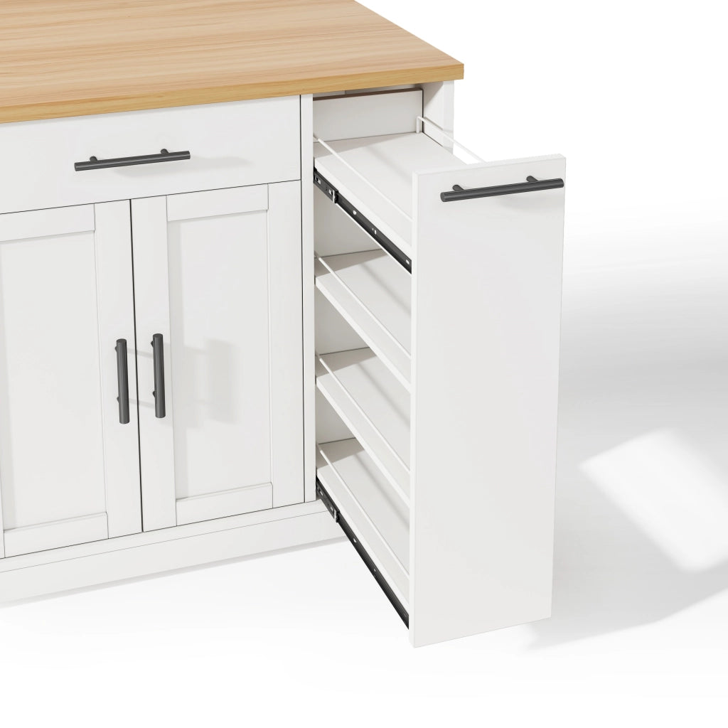 Isola Cucina su Ruote con Piano Ribaltabile e Cassetti ¨C MINIMAL ¨C 120x45x93 cm