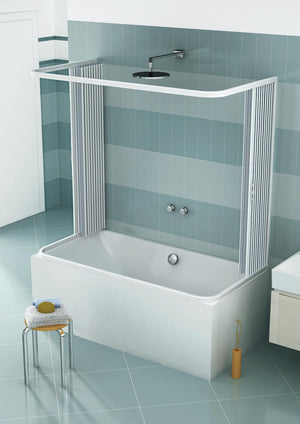 Sopravasca 3 Lati 70x170x70 cm 2 Ante a Soffietto in PVC H150 Caldoni UFO Bianco