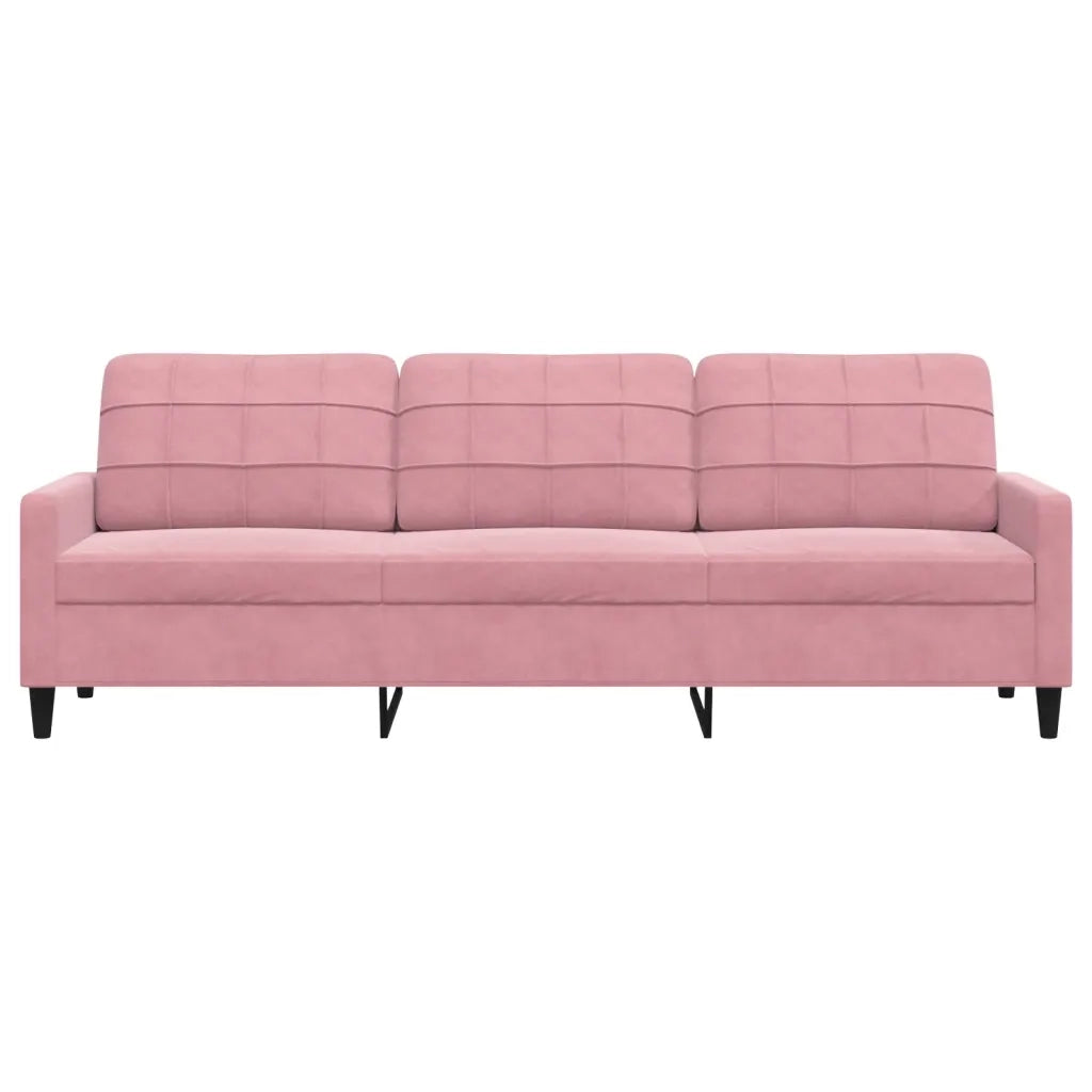 Divano a 3 Posti rosa 210 cm in Velluto 4007647