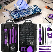 115 in 1 Set di Chiavi a Batteria - Kit di Riparazione Professionale Magnetico con Anti-Slittamento - Testa Piana con Molti Bit con Pinza - Attrezzatura per Elettronica, Telefono, Orologio e Auto - Riparazione e Manutenzione Precisa (confezione da due)